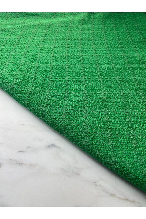 Yeşil Şanel Elbiselik Kumaş Ürünümüz Adet Olarak Satılır 1 Adet 1 Metre - 3