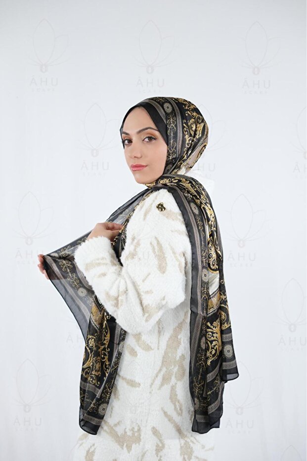 Vual İpek Şal Siyah