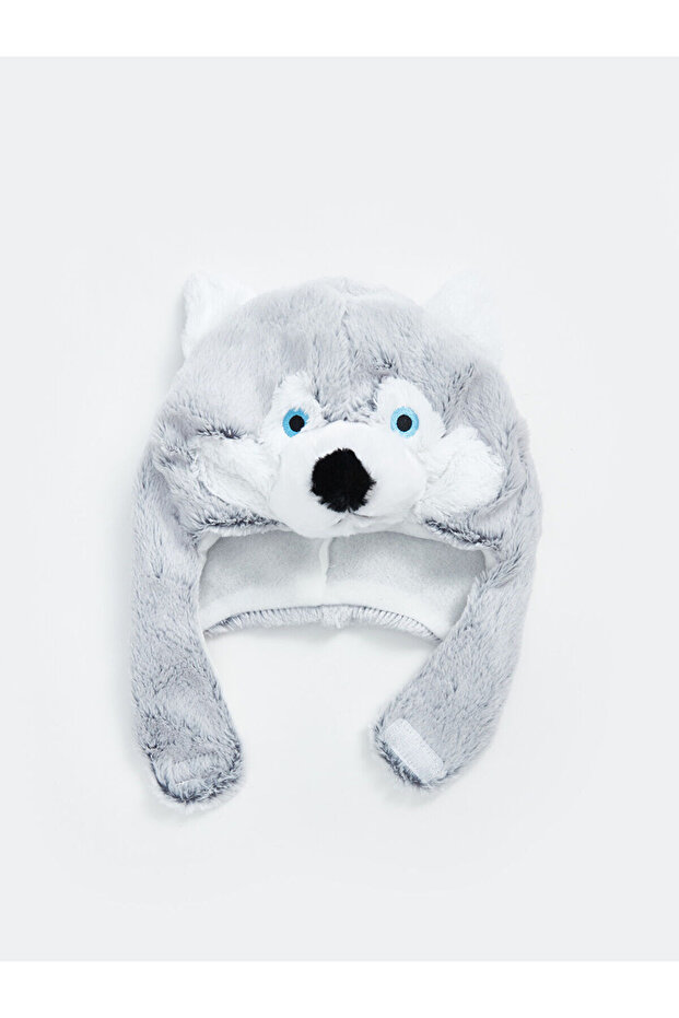 Gray Animal Figured Boy's Snow Hat from Gülis Giyim