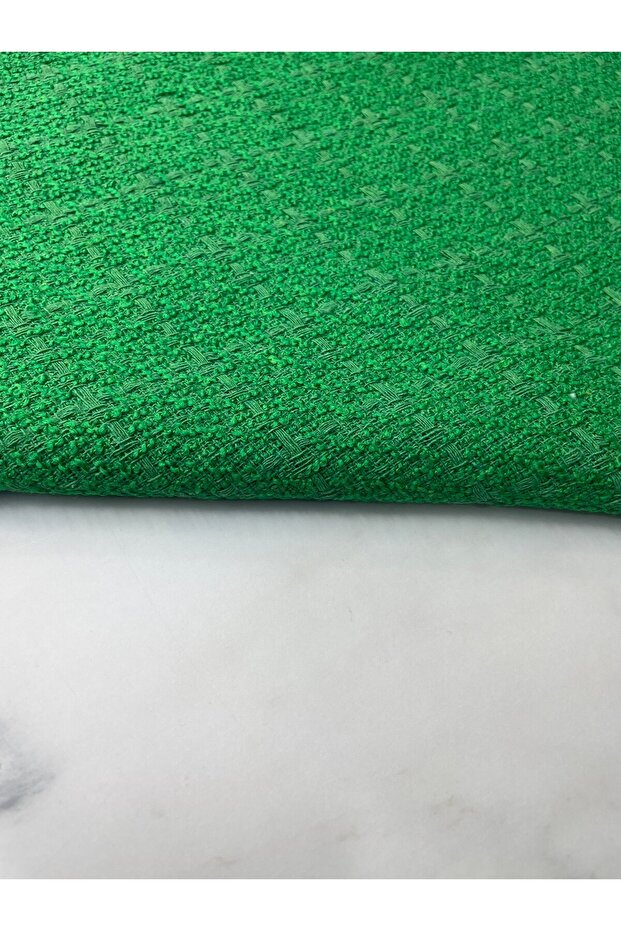 Yeşil Şanel Elbiselik Kumaş Ürünümüz Adet Olarak Satılır 1 Adet 1 Metre - 2