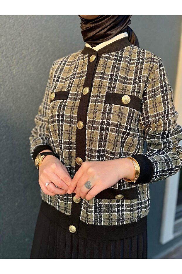 Dilan Simli Yeşil Ceket - 3