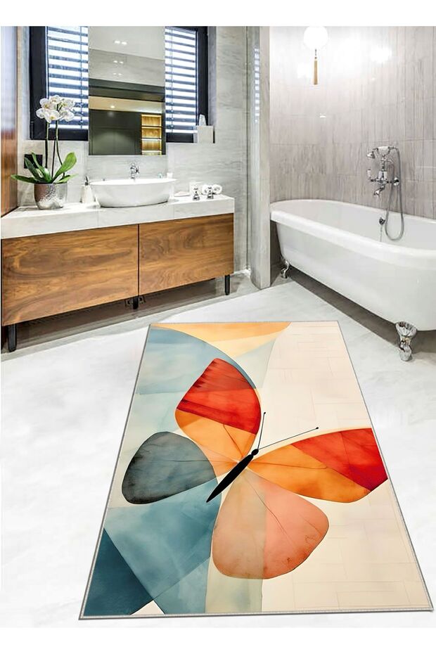 Butterfly - Non-Slip, Non-Spill Base (80X120 cm) Bathroom Carpet, Bath Mat