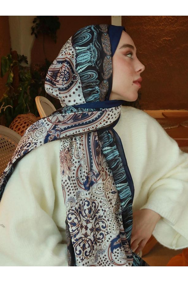 Bohem Çiçek Desen Pamuk Şal - 3