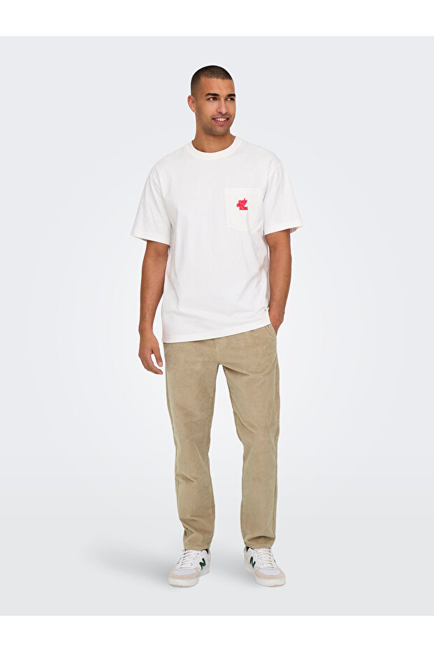 Men's Elastic Waist Velvet Trousers - 22029790
