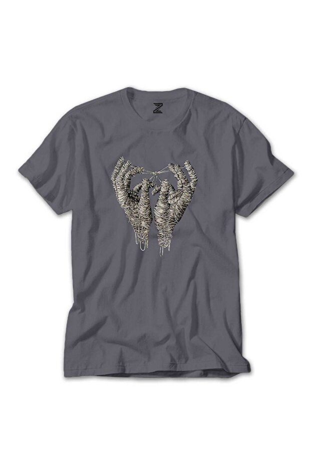 Сива тениска Mummy Hands - 1