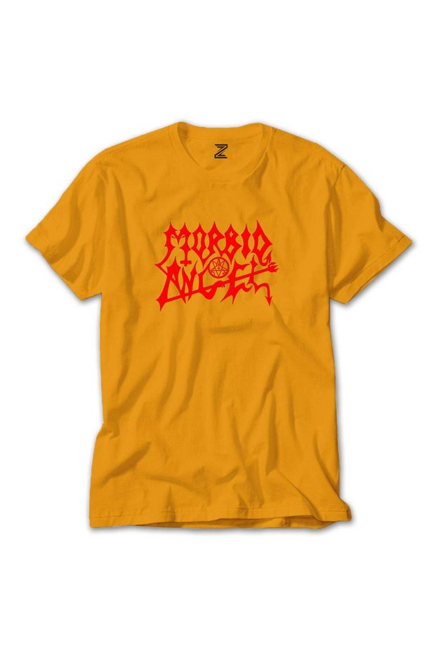 تي شيرت أحمر بشعار Morbid Angel
