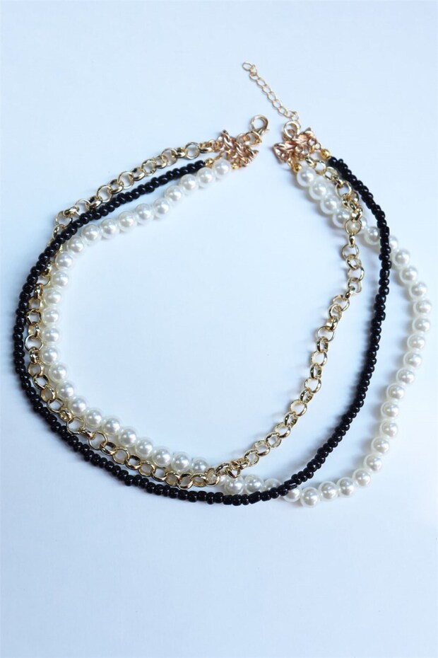 قلادة متعددة بتصميم اللؤلؤ - 2