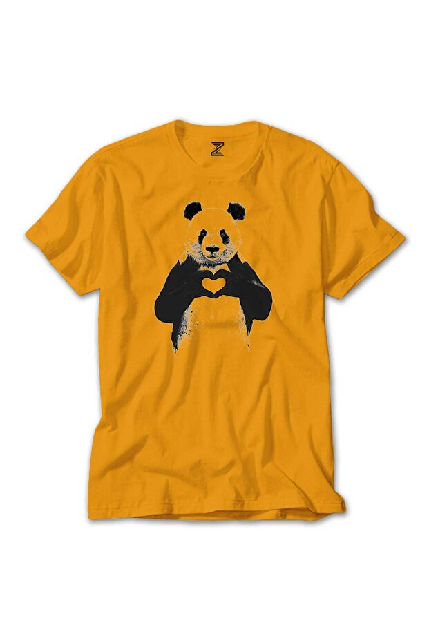 Tricou galben Panda Love - 1