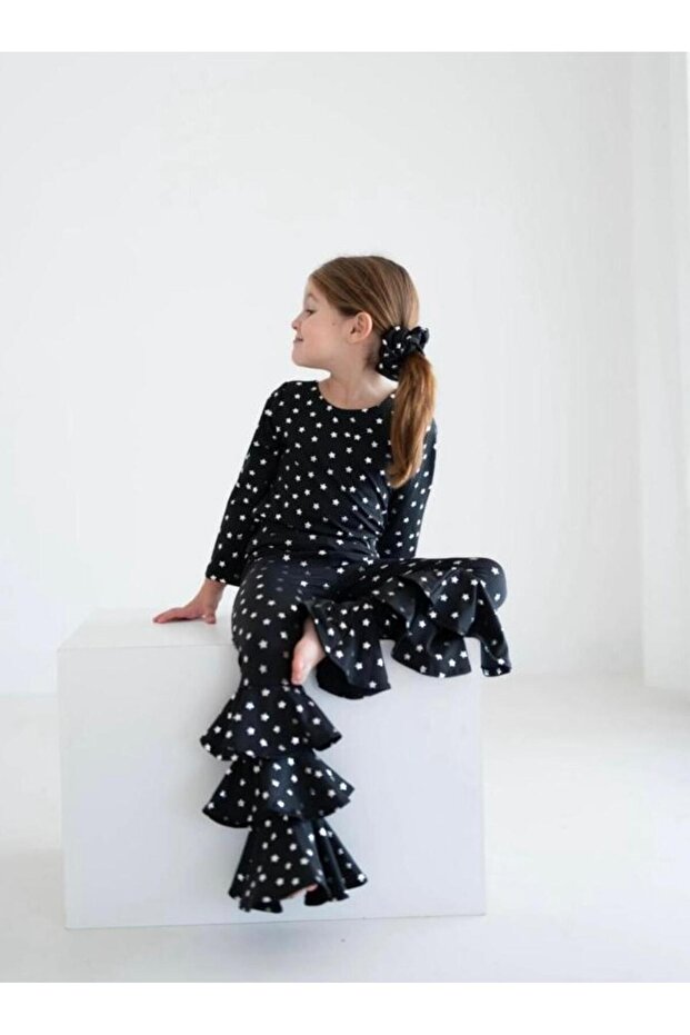 Yıldız Desenli Pantolon + Bluz Set - 1