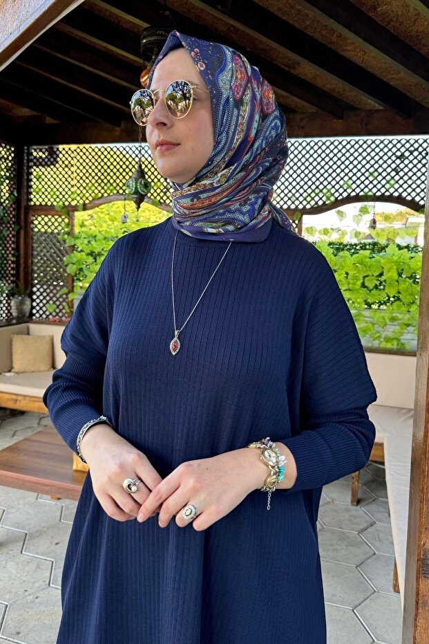 Dora Triko Tunik Lacivert - 5