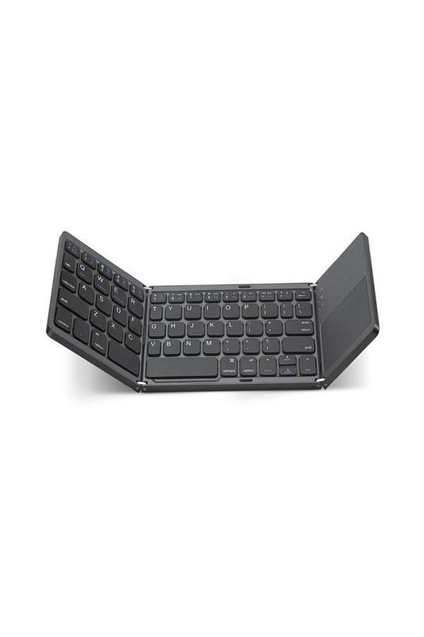 Şarjlı Touchpad Kablosuz Bluetooth Titanyum Katlanabilir Dokunmatik Klavye Tablet - Telefon - 1