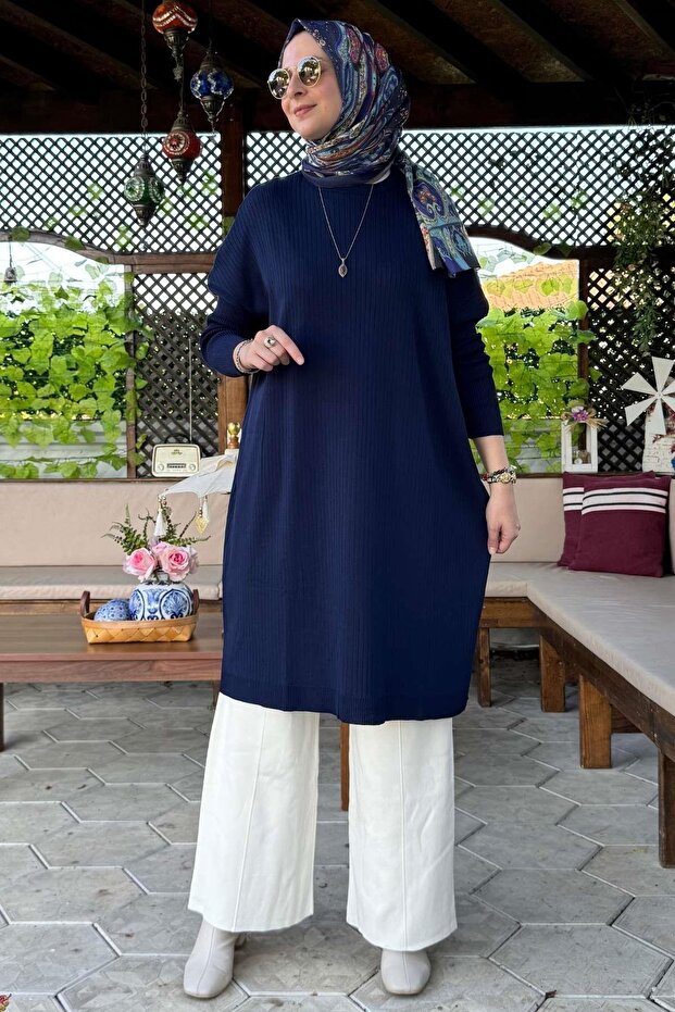 Dora Triko Tunik Lacivert - 6