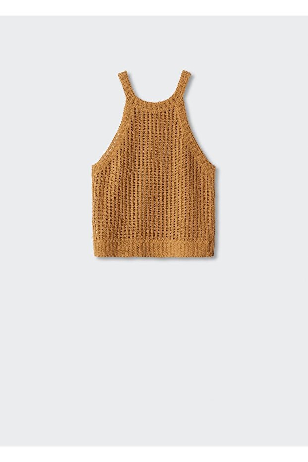 Halter yaka triko bluz - 3