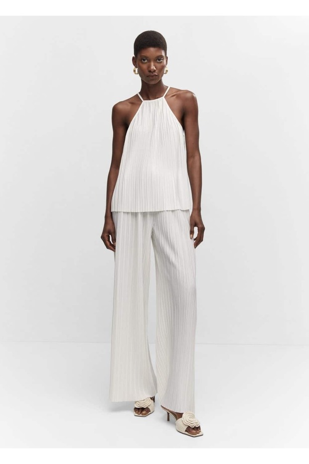 Halter yaka pilili bluz - 2