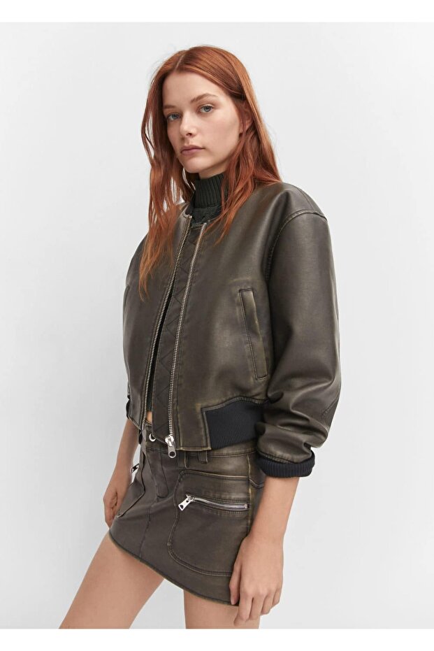 Kullanılmış Efektli Bomber Ceket - 5