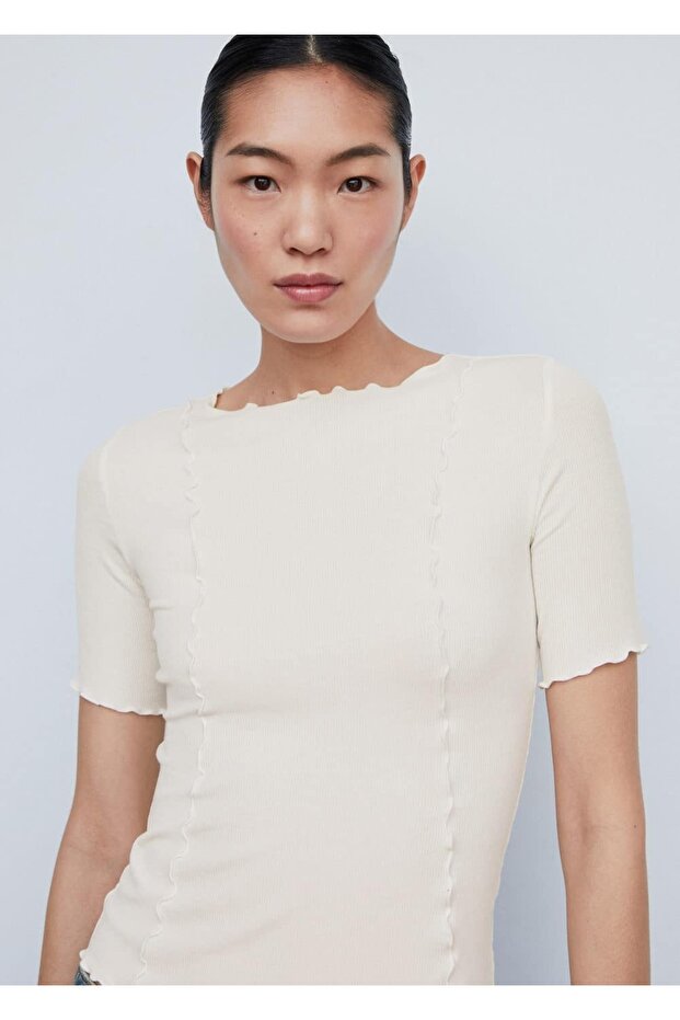 Dekoratif dikişli tişört - 6