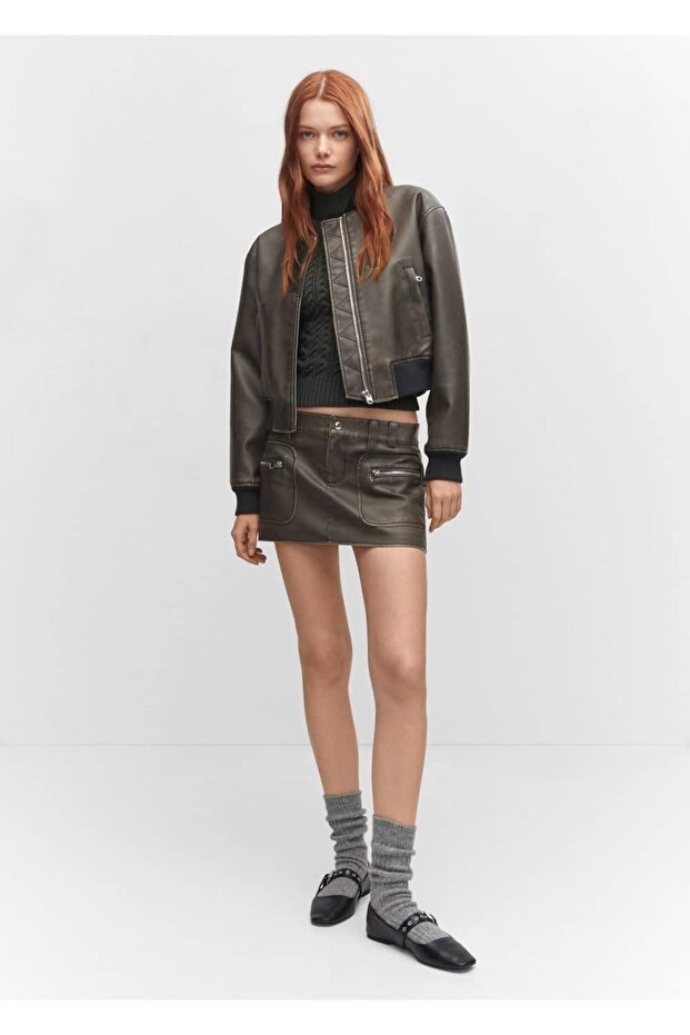 Kullanılmış Efektli Bomber Ceket - 2