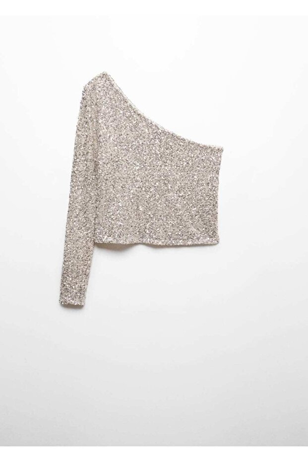 Payetli Asimetrik Bluz - 3