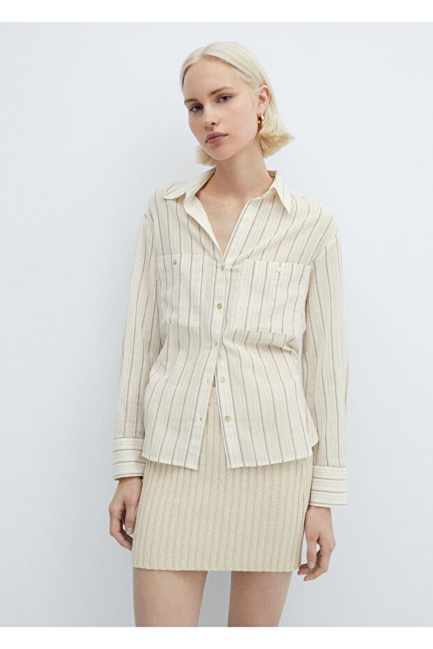 Cepli çizgili gömlek - 1