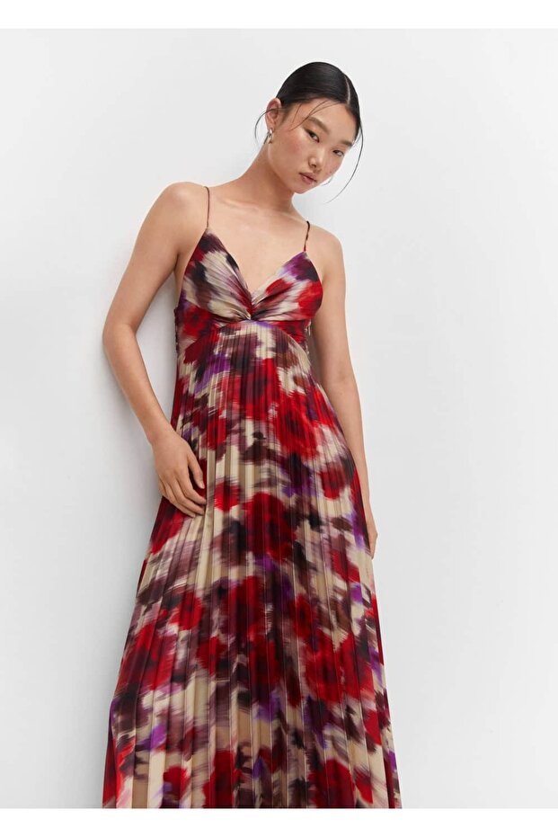 Pilili saten elbise - 6