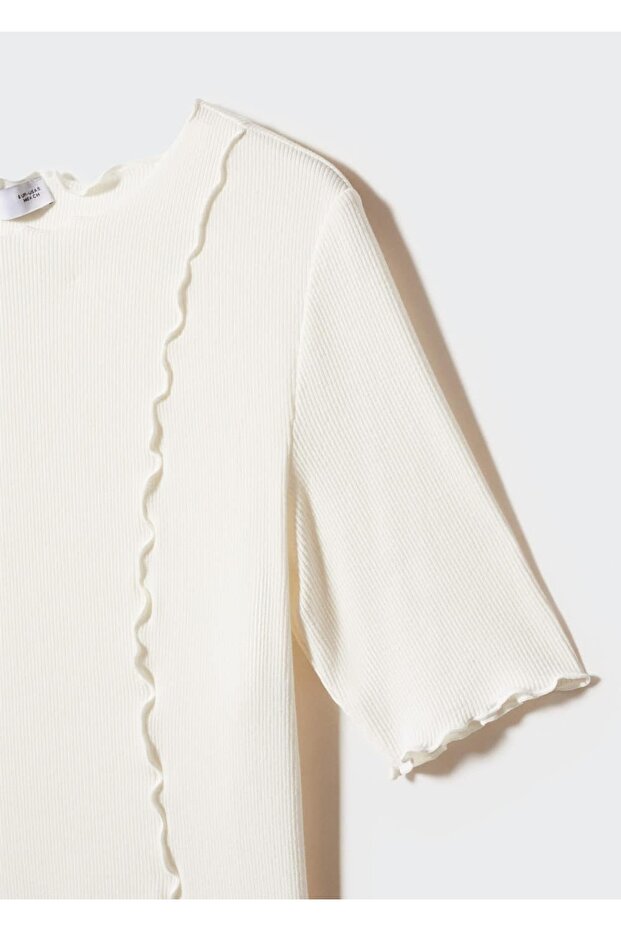 Dekoratif dikişli tişört - 5