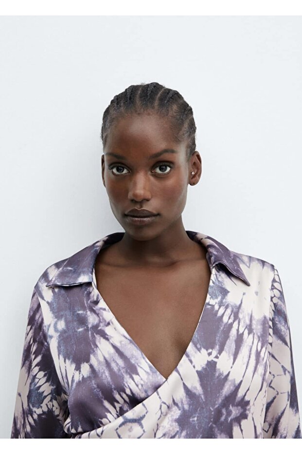 Saten Batik Elbise - 7