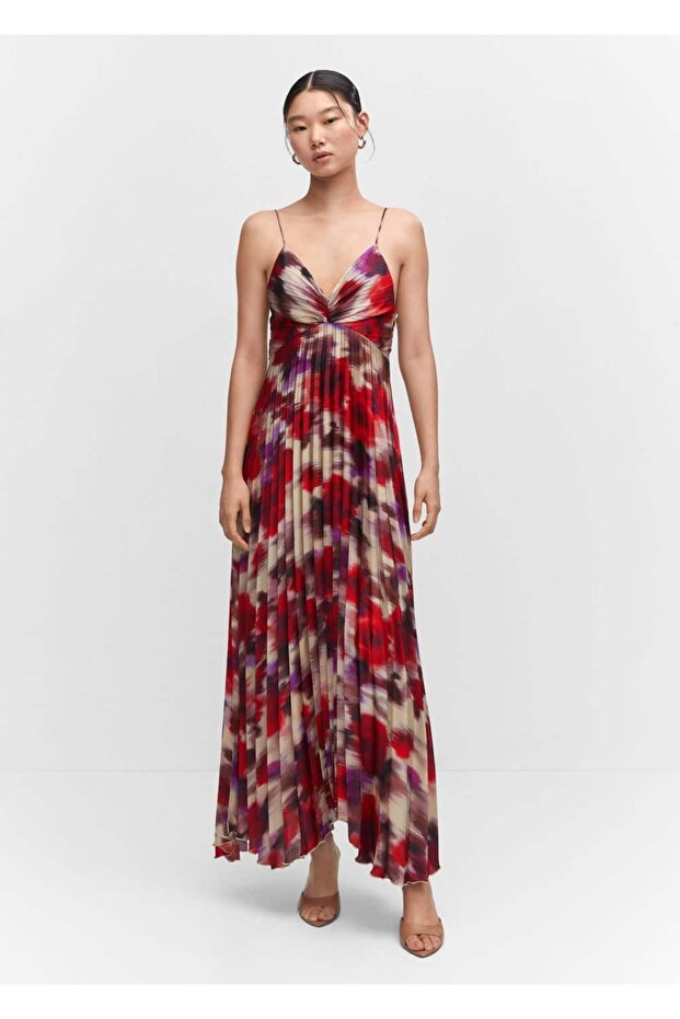 Pilili saten elbise - 2