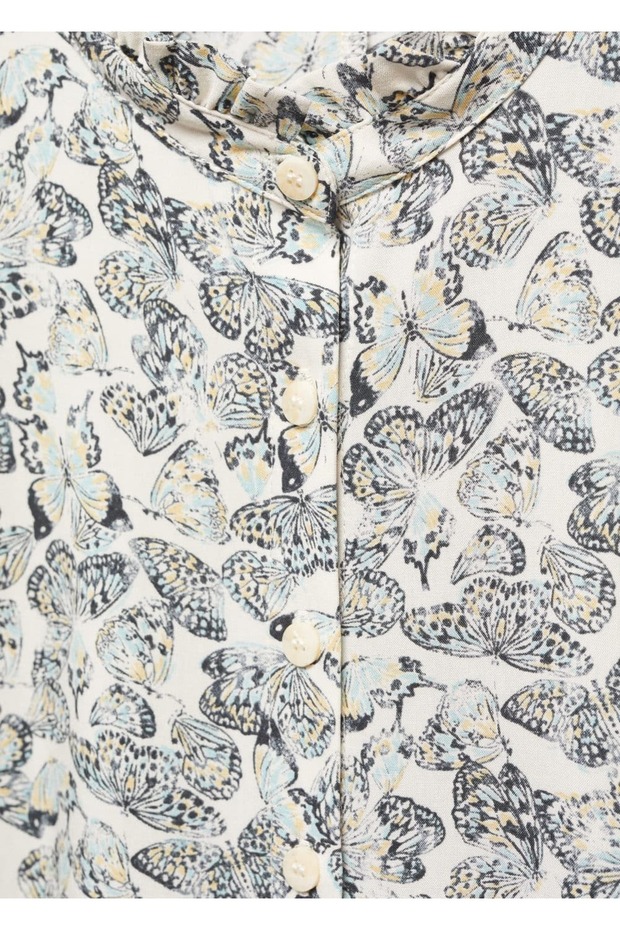 Kelebek baskılı elbise - 4