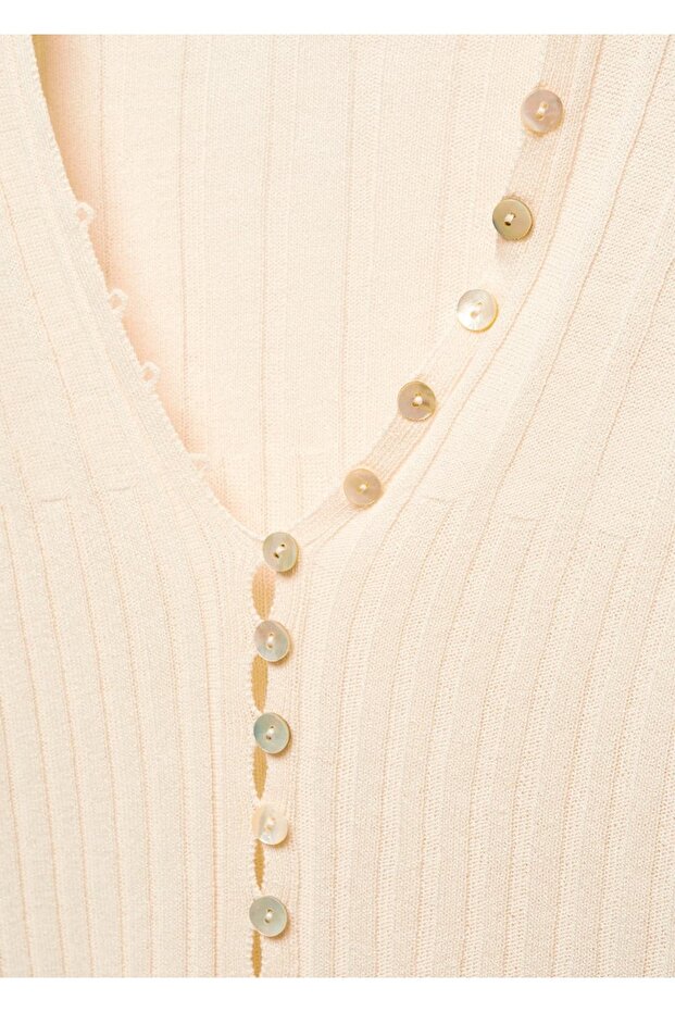 Düğmeli ribana hırka - 5