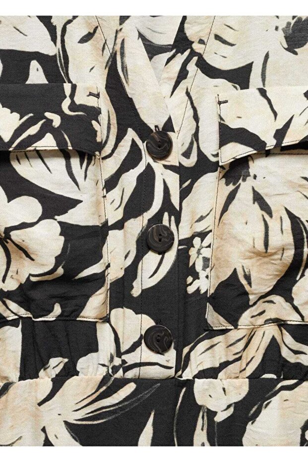 Çiçek desenli gömlek elbise - 6