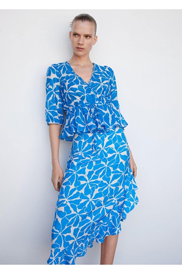 Desenli asimetrik etek - 7