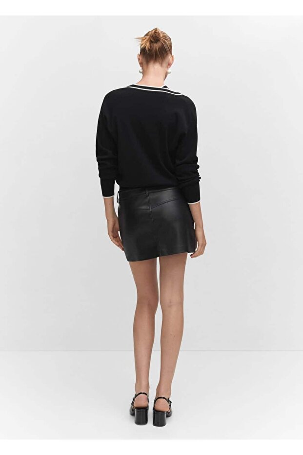 Yılan derisi görünümlü mini etek - 4