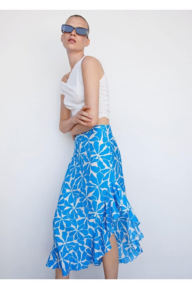 Desenli asimetrik etek - 6