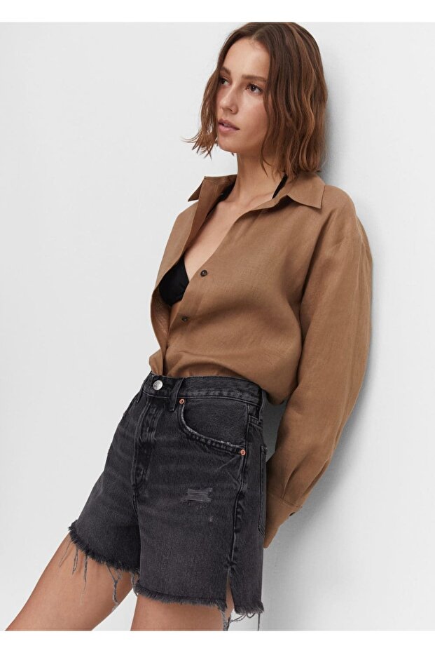 Nizak struk pakovanja, obične poderane šortseve - 6