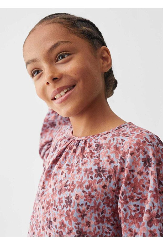 Çiçekli pamuklu elbise - 6