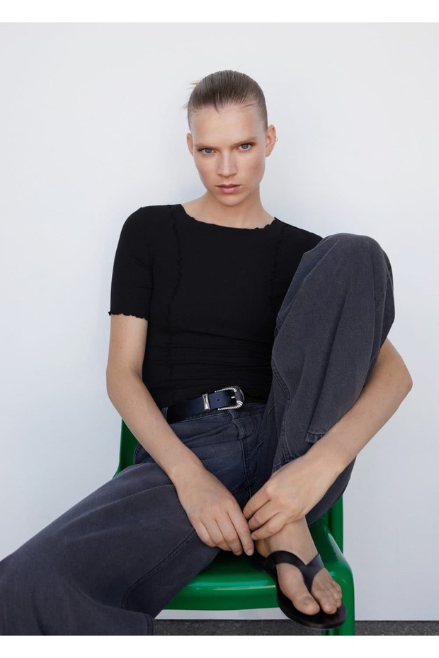 Dekoratif dikişli tişört - 6