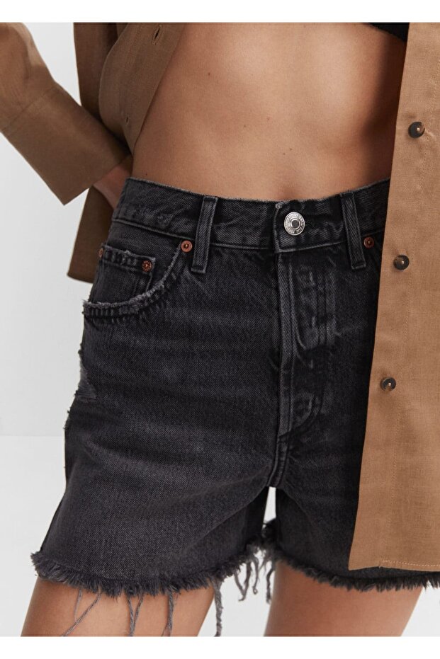 Nizak struk pakovanja, obične poderane šortseve - 7