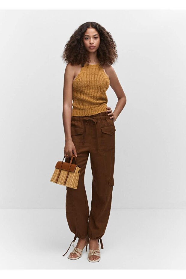 Halter yaka triko bluz - 2