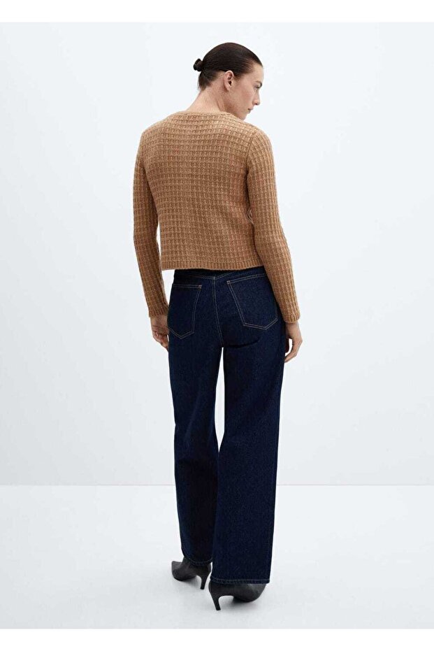 Düğmeli triko hırka - 4