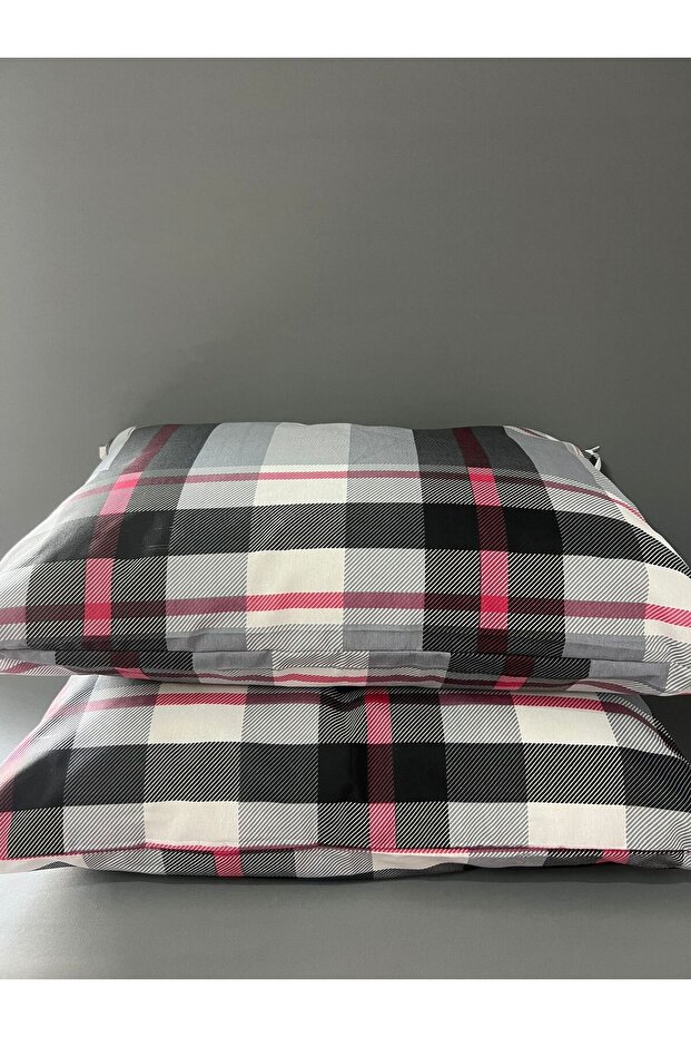 Set of 2 Plaid Pattern Pillowcases 50X70 cm