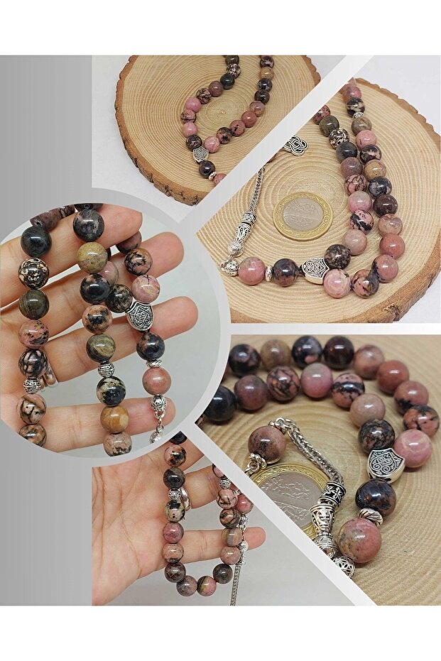 Rodonite Stone 33 Prayer Beads 10mm (36030)