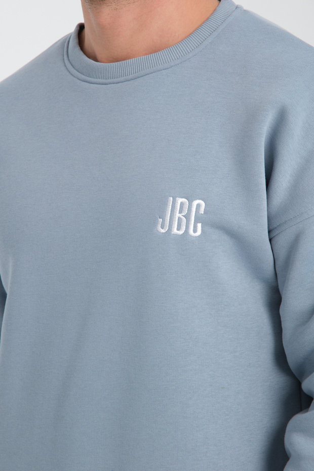 سويت شيرت رجالي أساسي مطرز برقبة دائرية مقاس كبير - 7