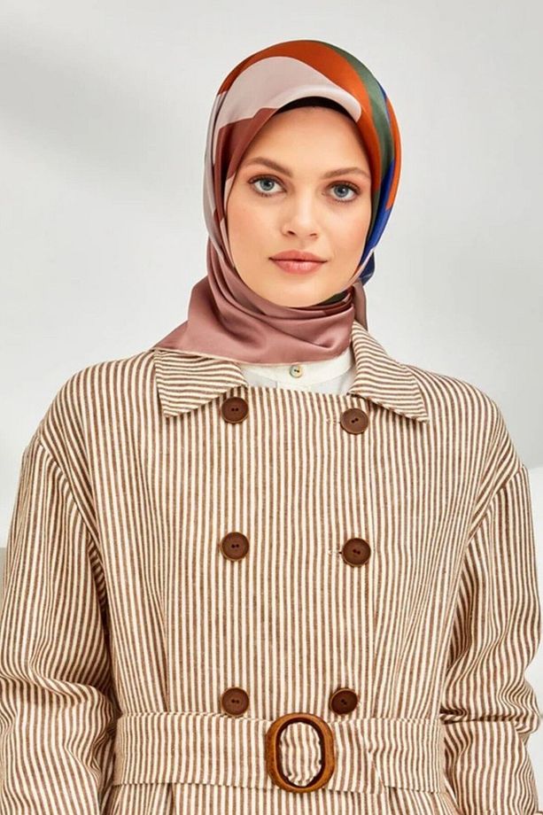 Nostalji Serisi Twill İpek Eşarp 8301D-82 - 1