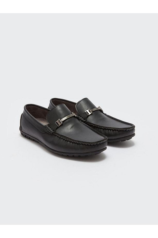 STEPS Siyah Deri Görünümlü Erkek Loafer Ayakkabı - 1