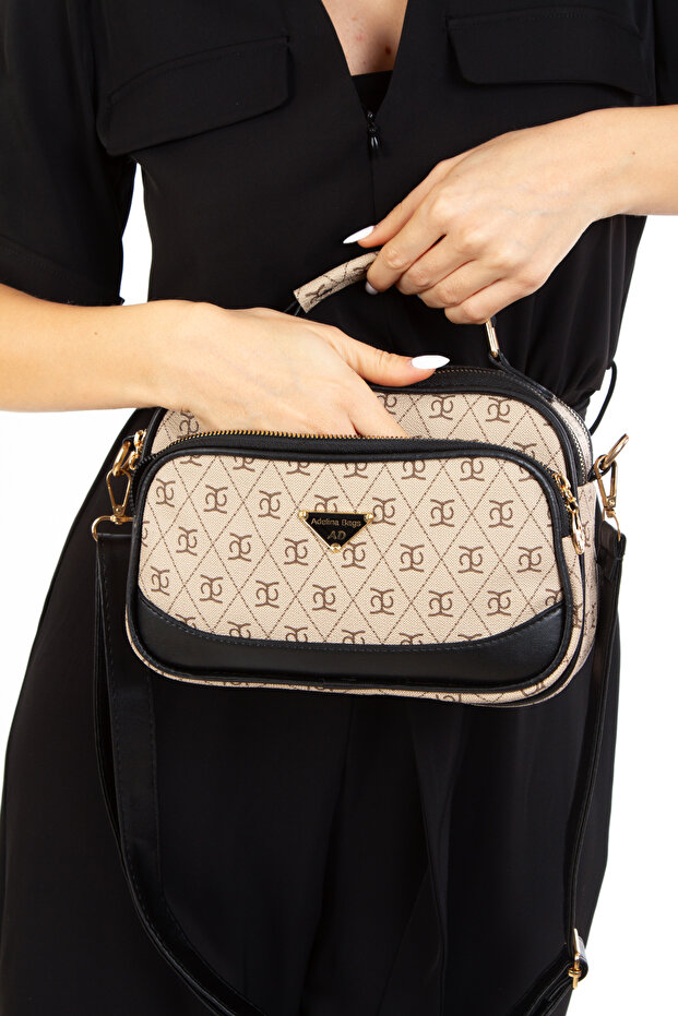 Női mintás keresztpántos kézi és válltáska - 7