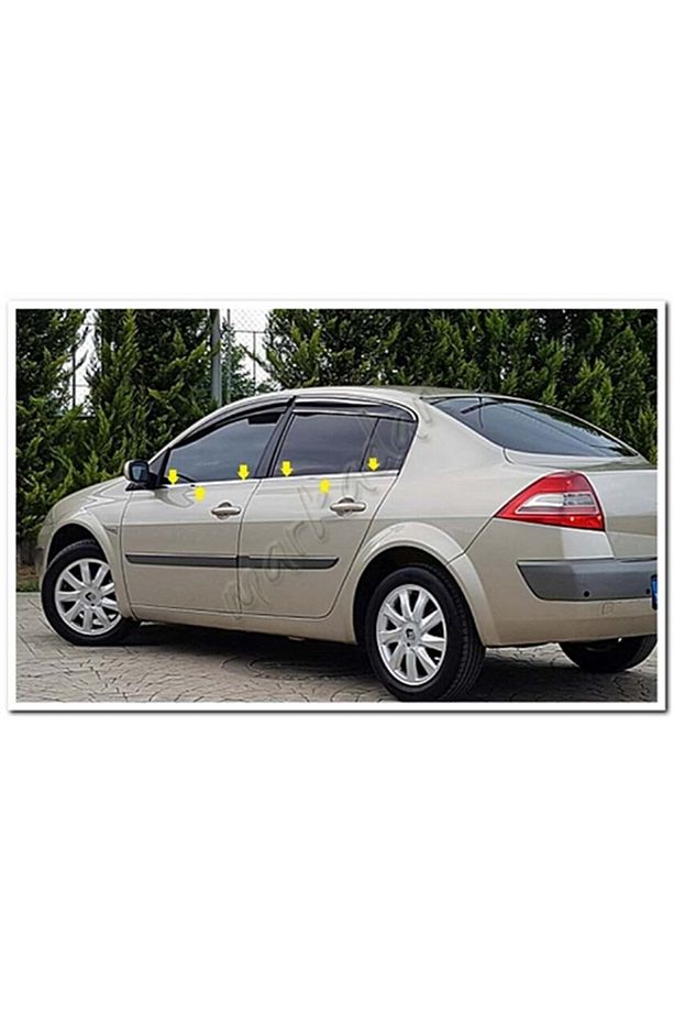 Renault Megane 2 Sedan Cam Çıtası Nikelajı 2004-2010 4 Parça P.çelik - 1