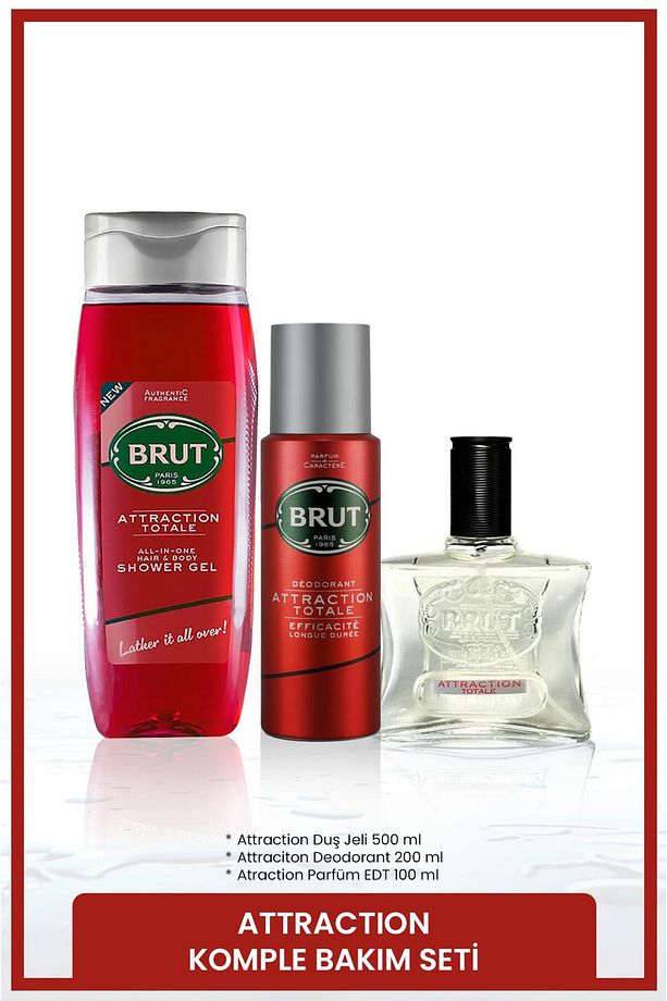 Attraction Erkek Bakım Seti Parfüm EDT 100 ml, Deodorant 200 ml, Duş Jeli 500 ml - 2