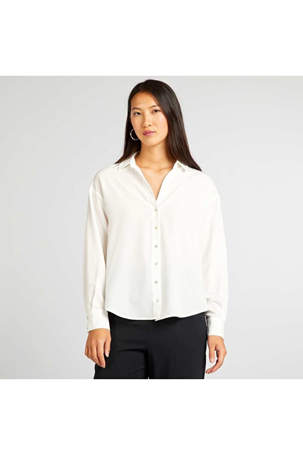 بلوزة بيضاء فضفاضة - 4