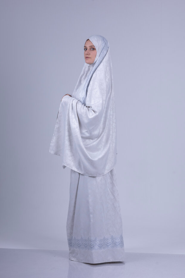 طقم صلاة قطعتين منقوش بجودة فاخرة - 4