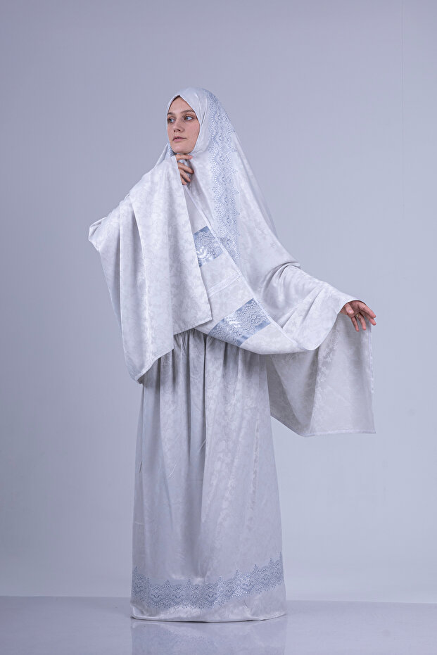 طقم صلاة قطعتين منقوش بجودة فاخرة - 5